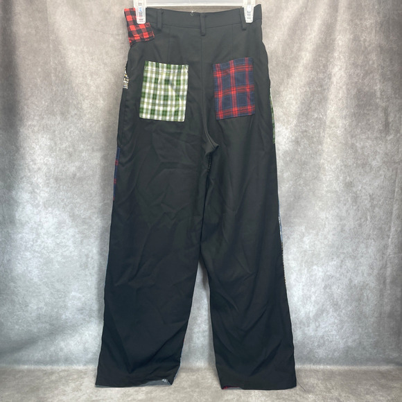 The Ragged Priest Patchwork Plaid High Waisted Wide Leg Pants UK8 US4 Y2K Goth - Picture 2 of 10